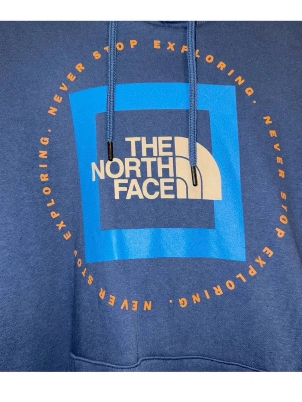The North Face Men's Teal Blue Logo Pullover Hoodie